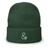 Anchor & Crew Dark Green Ampersand Signature Embroidered Beanie - Women In Green