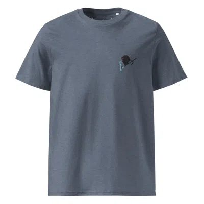 Anchor & Crew Dark Heather Blue Artist Monkey Organic Cotton Embroidered T-shirt - Women