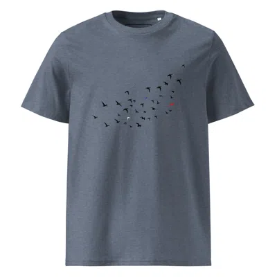 Anchor & Crew Dark Heather Blue Birds Where's William Going? Organic Cotton T-shirt - Women