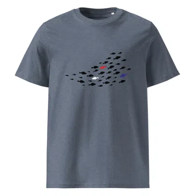Anchor & Crew Dark Heather Blue Fish Where's William Going? Organic Cotton T-shirt - Men