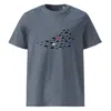 Anchor & Crew Dark Heather Blue Fish Where's William Going? Organic Cotton T-shirt - Women In Blue