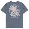 Anchor & Crew Dark Heather Blue Flamingo Another Good Day Organic Cotton T-shirt - Women In Blue