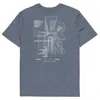 Anchor & Crew Dark Heather Blue Gustatory London Coffee Scene Organic Cotton Embroidered T-shirt - Women In Blue