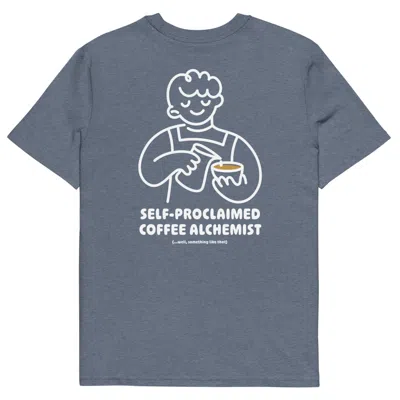 Anchor & Crew Dark Heather Blue Gustatory Coffee Alchemist Organic Cotton Embroidered T-shirt - Men