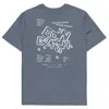 Anchor & Crew Dark Heather Blue Gustatory Edinburgh Coffee Scene Organic Cotton Embroidered T-shirt - Women In Blue