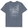 Anchor & Crew Dark Heather Blue Gustatory London Coffee Scene Organic Cotton Embroidered T-shirt - Women In Blue