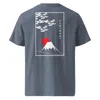 Anchor & Crew Dark Heather Blue Mount Fuji Landmark Organic Cotton T-shirt - Men In Blue