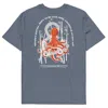 Anchor & Crew Dark Heather Blue Octopus Another Good Day Organic Cotton T-shirt - Women In Blue