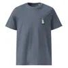 Anchor & Crew Dark Heather Blue Penguin Suit Actual Life Organic Cotton Embroidered T-shirt - Women In Blue