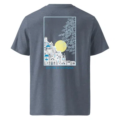 Anchor & Crew Dark Heather Blue Santorini Landmark Organic Cotton T-shirt - Men