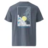 Anchor & Crew Dark Heather Blue Santorini Landmark Organic Cotton T-shirt - Women In Blue