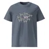 Anchor & Crew Dark Heather Blue Zebra Where's William Going? Organic Cotton T-shirt - Women In Blue