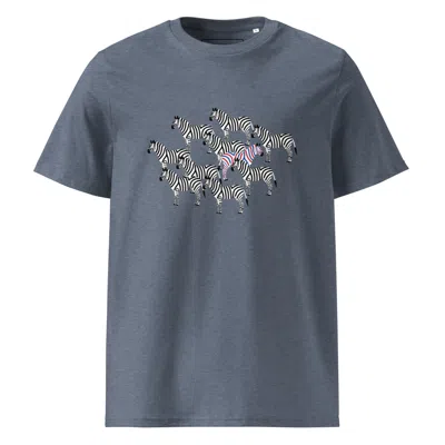 Anchor & Crew Dark Heather Blue Zebra Where's William Going? Organic Cotton T-shirt - Women