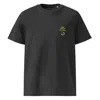 Anchor & Crew Dark Heather Grey Bonsai Garden Dystopia Organic Cotton Embroidered T-shirt - Women In Grey