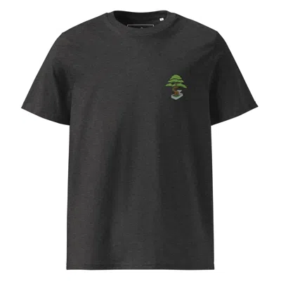 Anchor & Crew Dark Heather Grey Bonsai Garden Dystopia Organic Cotton Embroidered T-shirt - Women