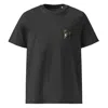 Anchor & Crew Dark Heather Grey Cool Cat Actual Life Organic Cotton Embroidered T-shirt - Men In Grey