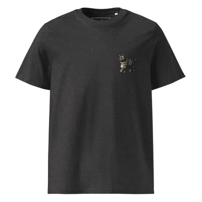 Anchor & Crew Dark Heather Grey Cool Cat Actual Life Organic Cotton Embroidered T-shirt - Men