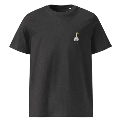 Anchor & Crew Dark Heather Grey Dapper Duck Actual Life Organic Cotton Embroidered T-shirt - Women