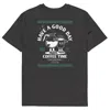 Anchor & Crew Dark Heather Grey Gustatory Have A Good Day Organic Cotton Embroidered T-shirt - Women In Grey