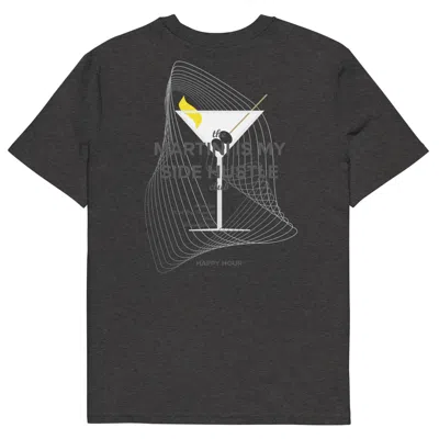 Anchor & Crew Dark Heather Grey Martini Is My Side Hustle Club Organic Cotton T-shirt - Men