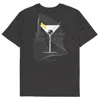 Anchor & Crew Dark Heather Grey Martini Is My Side Hustle Club Organic Cotton T-shirt - Women In Grey