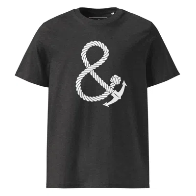 Anchor & Crew Dark Heather Grey Oversized Ampersand Signature Organic Cotton T-shirt - Men