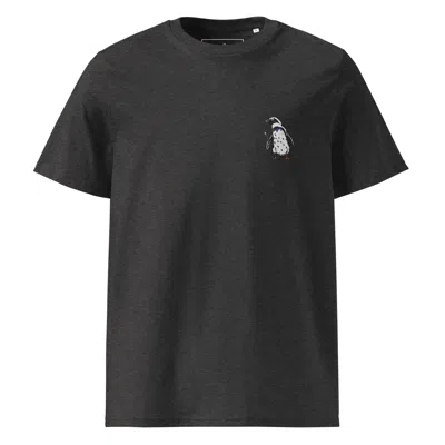 Anchor & Crew Dark Heather Grey Penguin Suit Actual Life Organic Cotton Embroidered T-shirt - Men
