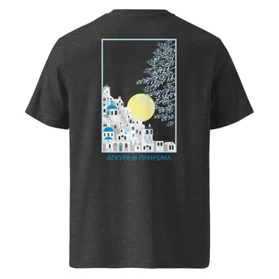 Anchor & Crew Dark Heather Grey Santorini Landmark Organic Cotton T-shirt - Men