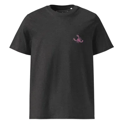 Anchor & Crew Dark Heather Grey Scorpion Knittin' Up In The Wild Organic Cotton Embroidered T-shirt - Men
