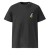 Anchor & Crew Dark Heather Grey Tulip Garden Dystopia Organic Cotton Embroidered T-shirt - Men In Grey