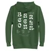 Anchor & Crew Forest Green Gustatory Barcelona Coffee Scene Cotton Blend Embroidered Hoodie - Men In Green