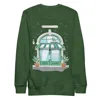 Anchor & Crew Forest Green Gustatory Coffee & Chats Cotton Blend Embroidered Sweatshirt - Women In Green