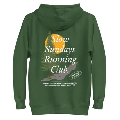 Anchor & Crew Forest Green Mountain Pine Slow Sundays Running Club Cotton Blend Hoodie - Women