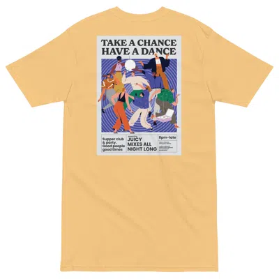 Anchor & Crew Gold / Yellow / Orange Vintage Gold Take A Chance Have A Dance Disco! Oversized Cotton Embroidered T