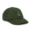 Anchor & Crew Green Dark Olive Ampersand Signature Embroidered Corduroy Cap - Men In Green