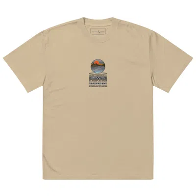 Anchor & Crew Green Faded Khaki Panoramic Peaks Explore Co. Oversized Cotton T-shirt - Men