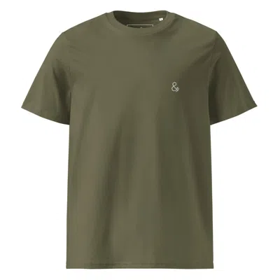 Anchor & Crew Green Khaki Ampersand Signature Organic Cotton Embroidered T-shirt - Women