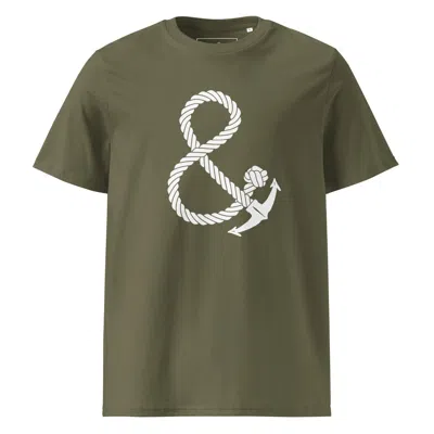 Anchor & Crew Green Khaki Oversized Ampersand Signature Organic Cotton T-shirt - Women