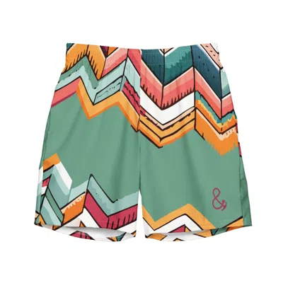 Anchor & Crew Green Vibrant Motif Pattern Recycled Fabric Swim Shorts - Men