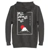 Anchor & Crew Grey Charcoal Heather Mount Fuji Landmark Cotton Blend Hoodie - Women In Grey