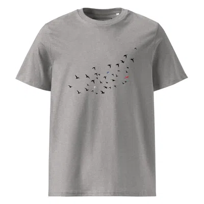 Anchor & Crew Heather Grey Birds Where's William Going? Organic Cotton T-shirt - Women