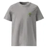 Anchor & Crew Heather Grey Bonsai Garden Dystopia Organic Cotton Embroidered T-shirt - Men In Grey