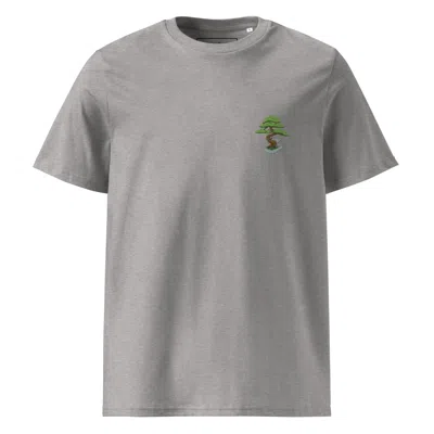 Anchor & Crew Heather Grey Bonsai Garden Dystopia Organic Cotton Embroidered T-shirt - Men