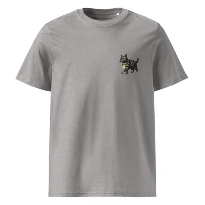 Anchor & Crew Heather Grey Cool Cat Actual Life Organic Cotton Embroidered T-shirt - Men