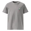 Anchor & Crew Heather Grey Daisy Garden Dystopia Organic Cotton Embroidered T-shirt - Men In Grey