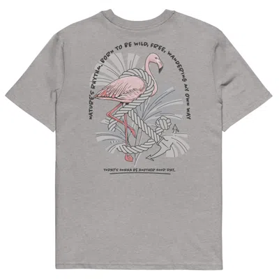 Anchor & Crew Heather Grey Flamingo Another Good Day Organic Cotton T-shirt - Men