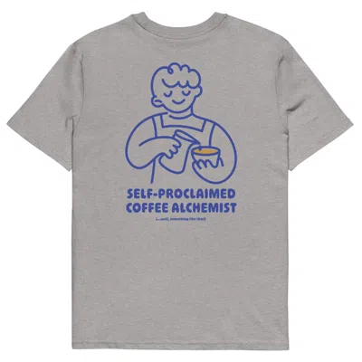 Anchor & Crew Heather Grey Gustatory Coffee Alchemist Organic Cotton Embroidered T-shirt - Men
