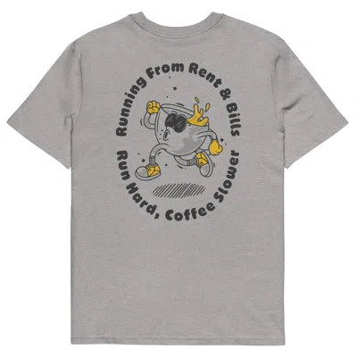 Anchor & Crew Heather Grey Gustatory Coffee Over Bills Organic Cotton Embroidered T-shirt - Women