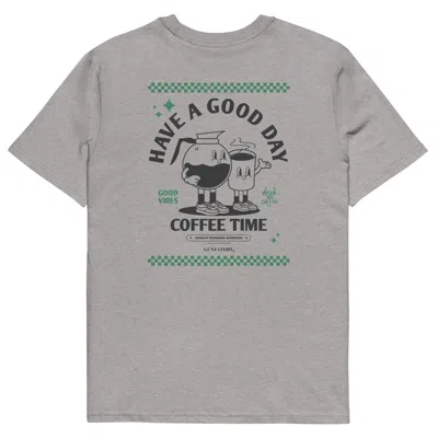 Anchor & Crew Heather Grey Gustatory Have A Good Day Organic Cotton Embroidered T-shirt - Women