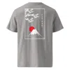 Anchor & Crew Heather Grey Mount Fuji Landmark Organic Cotton T-shirt - Women In Grey
